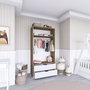Hanah Home Armario 90 Cm 1600-015 Nogal Claro y Blanco